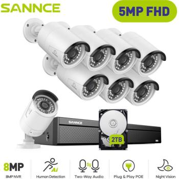 Sistema Videosorveglianza PoE 16CH, 3MP+8 PoE, Registrazione Continua