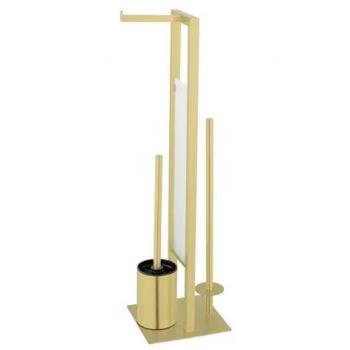 WENKO WC-Garnitur »Modell Rivalta«, Edelstahl-Glas-Polypropylen, mit Toilettenpapierhalter