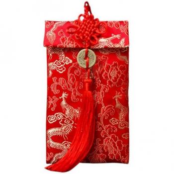 Personalized Brocade Red Envelope for Weddings