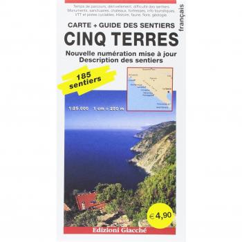 Cinq Terres. Carte. Guide des sentiers. 185 sentiers, echelle 1:25.000