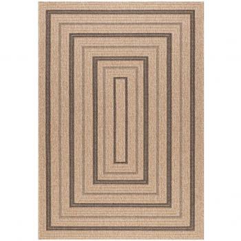 Jute Art 5 : tapis extérieur rectangle beige-noir – Unamourdetapis