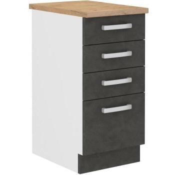 Tableaux Bureau 4 Tiroirs Gris Mat – Modèle LASSEN