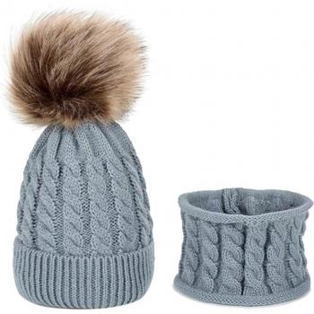 Ensemble hiver bonnet écharpe tricot pour bébé 0-3 ans