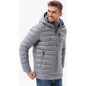 Steppjacke Herren, grauer Farbton, Kapuzenoption, Modell V2 (C549 L)