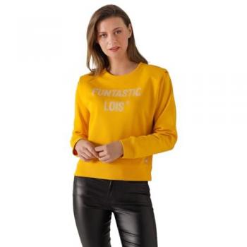 Felpa Uomo Lois Jeans Gialla Collo Box L