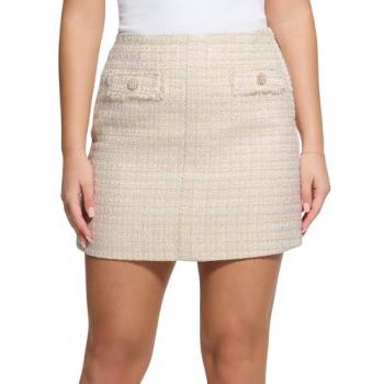 Gonna mini con patta da donna Guess Daphnee, Regular Fit, Color Crema