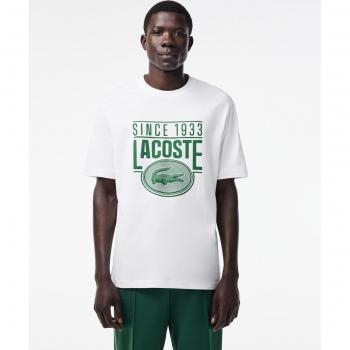 Camiseta de punto de algodón para hombre con estampado Lacoste