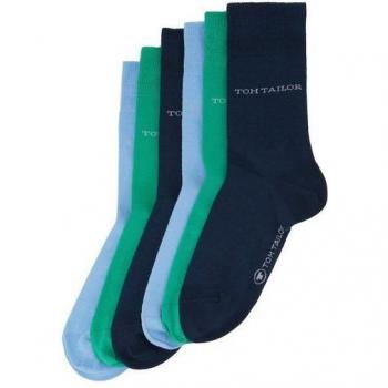 TOM TAILOR Bio-Socken für Damen, 6er-Pack, blau, Größe 35-38