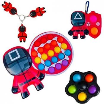 Autism Friendly Squid Game Pop It Fidgets – 6 Pack