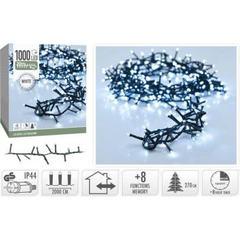 Illuminazione Natalizia 20M 1000LED, 8 Pattern – Bianco Freddo, Versatile Esterno/Interno