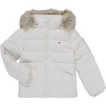 Doudoune enfants Tommy Hilfiger ESSENTIAL DOWN FUR HOOD JACKET Blanc 14 ans