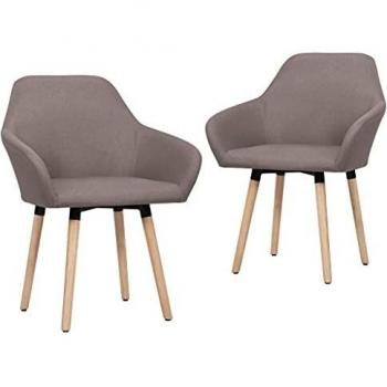 Sillas de comedor en tela gris topo vidaXL (2 unidades)