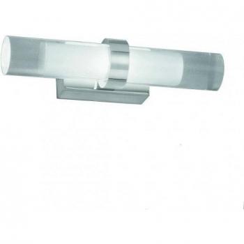 2-Bulb LED Bathroom Wall Light in Polished Chrome with Glass Tubes