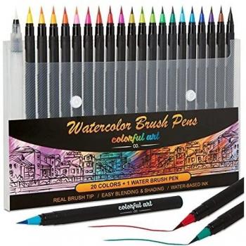 Expressive Arts Watercolour Pen Collection – 20 Pieces, Ideal for Painting and Calligraphy