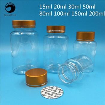 3.5 OZ Clear Plastic Spice Bottles with Gold Lid