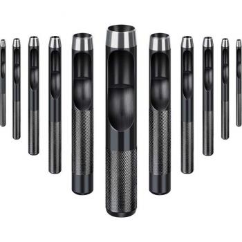 11Pcs Round Hole Punch Kit for Leather, Fabric, and Canvas (1-10mm)