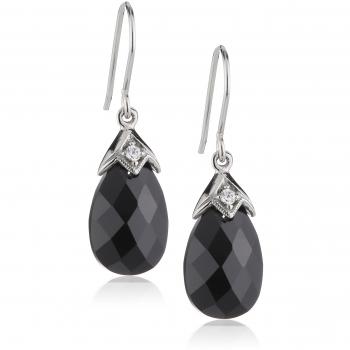 Celesta Elegance Ohrhaken – Zirkonia 925 Silver, Black & White