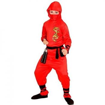 Widmann Déguisement Ninja Enfant Rouge – Costume Complet avec Accessoires