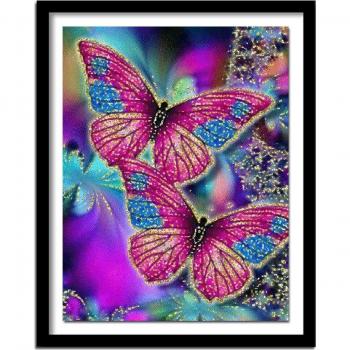 Vibrant Butterfly 5D DIY Diamond Craft – 20x30cm Embroidered Design