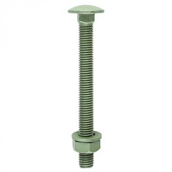 Timco 10150INCB Pack: Green M10×150 Carriage Bolts, Hex Nuts, Dome Washers
