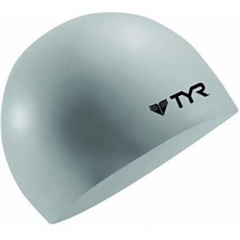 TYR Silikon Schwimmkappe No Wrinkle Silber