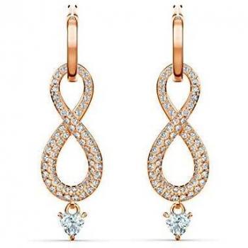 Glänzende Swarovski Infinity‑Ohrringe – Rosé Vergoldung & Kristalle