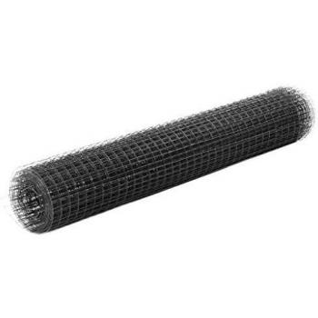 Rete per Galline in Acciaio Zincato con PVC 25x1 m Grigia