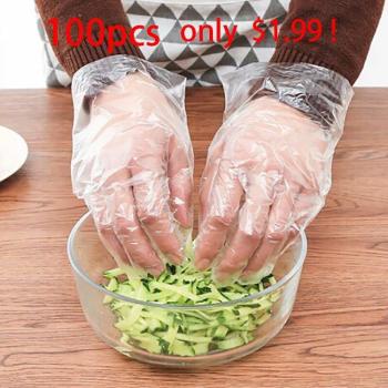 100 Disposable Clear Gloves for Cleaning and Food Handling