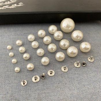 Round Imitation Pearl Rivets 50 Sets 6mm~20mm for Crafting