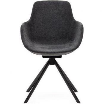 Sedia a Rotazione KAVE HOME Alluminio Nero