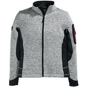 Strick-Fleece-Jacke für Damen MARIEKE, XS, grau/schwarz