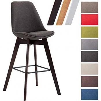 Dunkelgrauer Barhocker METZ – I Thekenhocker mit Cappuccino-Gestell