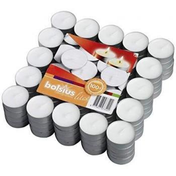 Teelicht Weiß 100‑Pack – Bolsius 73402