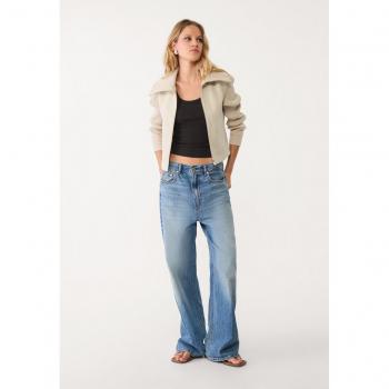 Large Ecru Stradivarius Soft Contrast Knitted Coat