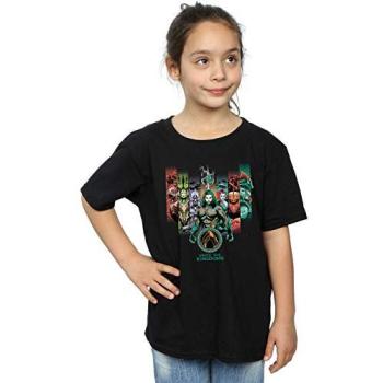 DC Comics Aquaman Black Cotton Tee for Girls – 5‑6 Years