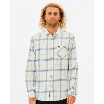 Rip Curl Herren Krawatte-Check-Flannel Hemd, weiß