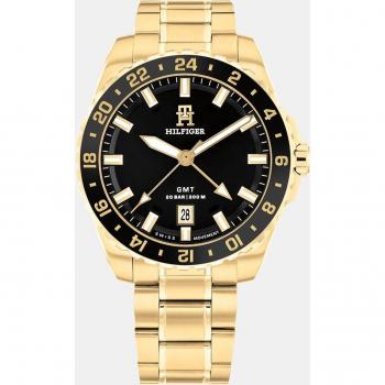 Tommy Hilfiger TH85 GMT 1792133 – Stålhantverk: Guldtonad herrklocka