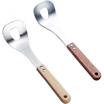 Cucharón para carne antiadherente, mango de madera