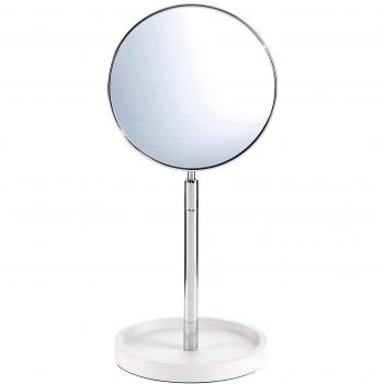 Decor Walther Stone KSA Standspiegel, Chrom weiß 1-fache Vergrößerung H 40cm Ø 18cm mit Ablage 4-fache Vergrößerung + 1-fache Vergrößerung