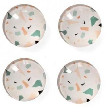 Dekorative Magneten Terrazzo, 4er-Set, ø 2,5 cm