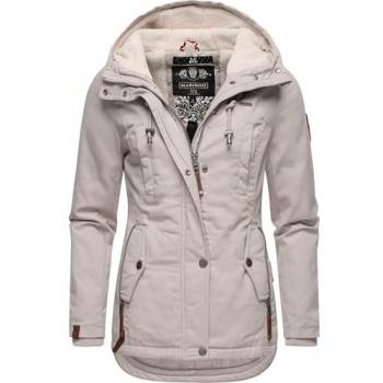 Marikoo Damen Winterjacke Bikoo Hellgrau Basic mit Kapuze Gr. S