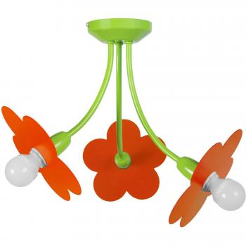 Lustre TOSEL Pivoine Métallique Blanc Vert D 50 × H 40 cm