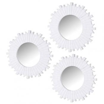 Set de Espejos Sol 25 cm en Color Blanco