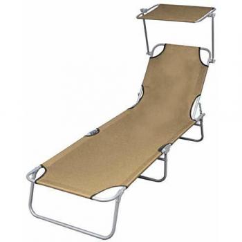 Tumbona Plegable con Tela y Toldo