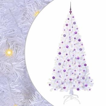 PVC & Steel White Christmas Tree, 210 cm – lifeXL (vidaXL)