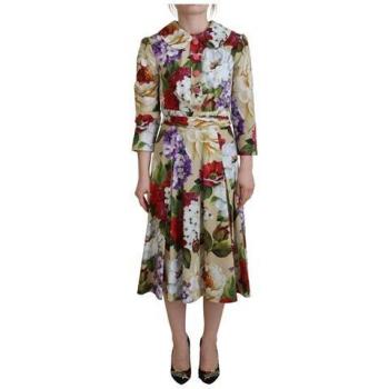 Abito midi a fiocchi di fiori D&G