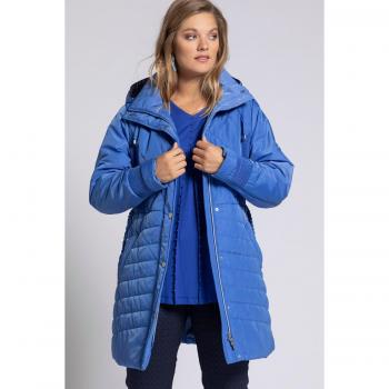Giacca trapuntata donna, dettagli a punto smock, blu, taglia 60/62, Ulla Popken