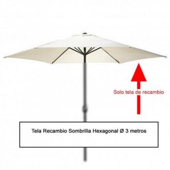 Tela para Sombrilla Hexagonal Ø 3 metros