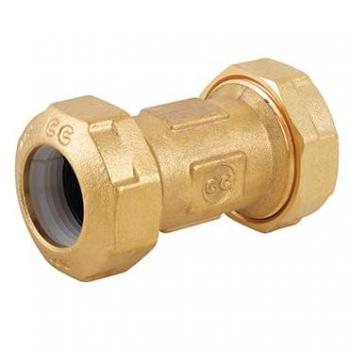 Tuyau raccord double joint en laiton PE
