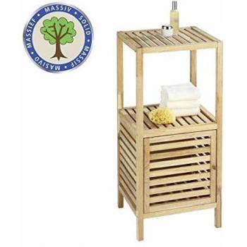 Mobile da bagno in legno, armadio in legno per bagno, Norway, Noce, 39,5x86x35,5cm, Marrone